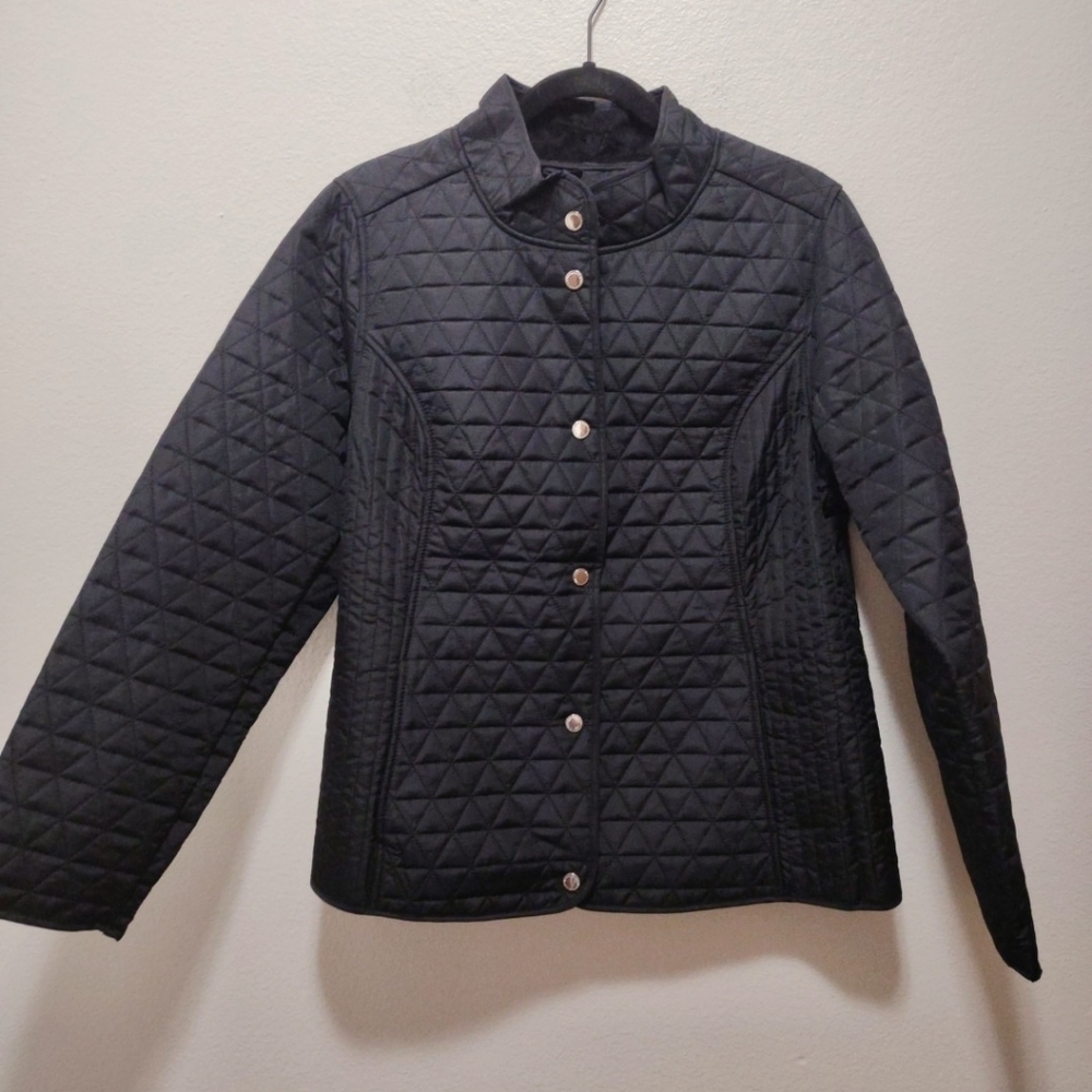 Isaac Mizrahi Live Black Quilted Jacket M